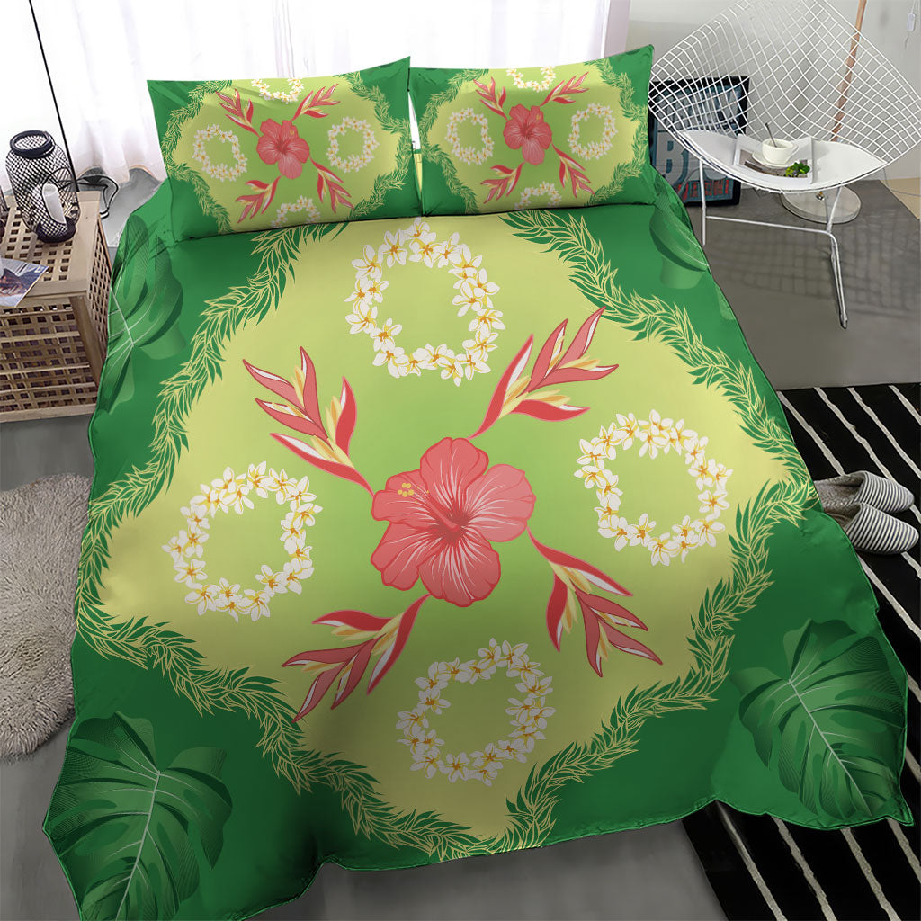 Hawaii Quilt Inspired Collection Aloha Flowers Bedding Set Plumeria - Ti Leaf Lei LT7 - Polynesian Pride
