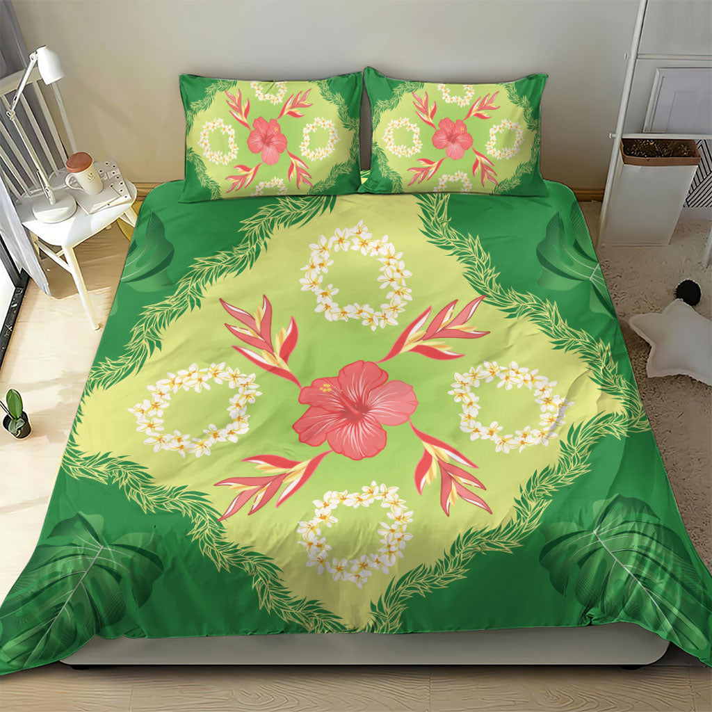 Hawaii Quilt Inspired Collection Aloha Flowers Bedding Set Plumeria - Ti Leaf Lei LT7 - Polynesian Pride