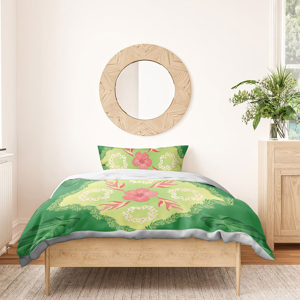 Hawaii Quilt Inspired Collection Aloha Flowers Bedding Set Plumeria - Ti Leaf Lei LT7 - Polynesian Pride