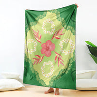 Hawaii Quilt Inspired Collection Aloha Flowers Blanket Plumeria - Ti Leaf Lei LT7 - Polynesian Pride