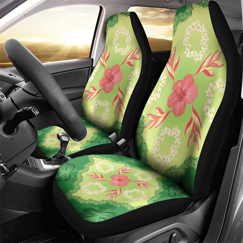 Hawaii Quilt Inspired Collection Aloha Flowers Car Seat Cover Plumeria - Ti Leaf Lei LT7 - Polynesian Pride