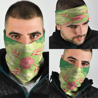 Hawaii Quilt Inspired Collection Aloha Flowers Neck Gaiter Plumeria - Ti Leaf Lei LT7 - Polynesian Pride