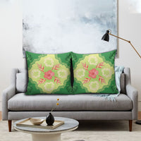 Hawaii Quilt Inspired Collection Aloha Flowers Pillow Cover Plumeria - Ti Leaf Lei LT7 - Polynesian Pride