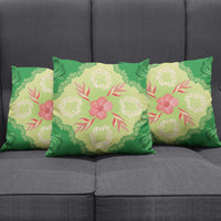 Hawaii Quilt Inspired Collection Aloha Flowers Pillow Cover Plumeria - Ti Leaf Lei LT7 - Polynesian Pride