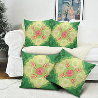 Hawaii Quilt Inspired Collection Aloha Flowers Pillow Cover Plumeria - Ti Leaf Lei LT7 - Polynesian Pride