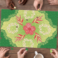 Hawaii Quilt Inspired Collection Aloha Flowers Puzzle Plumeria - Ti Leaf Lei LT7 - Polynesian Pride