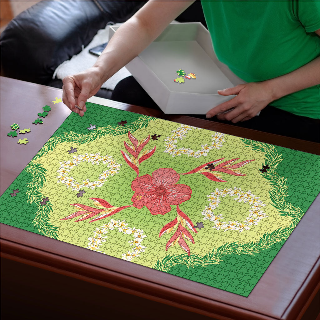 Hawaii Quilt Inspired Collection Aloha Flowers Puzzle Plumeria - Ti Leaf Lei LT7 - Polynesian Pride