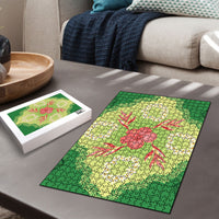 Hawaii Quilt Inspired Collection Aloha Flowers Puzzle Plumeria - Ti Leaf Lei LT7 - Polynesian Pride