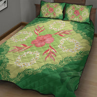 Hawaii Quilt Inspired Collection Aloha Flowers Quilt Bed Set Plumeria - Ti Leaf Lei LT7 - Polynesian Pride