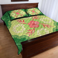 Hawaii Quilt Inspired Collection Aloha Flowers Quilt Bed Set Plumeria - Ti Leaf Lei LT7 - Polynesian Pride