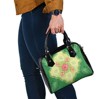Hawaii Quilt Inspired Collection Aloha Flowers Shoulder Handbag Plumeria - Ti Leaf Lei LT7 - Polynesian Pride