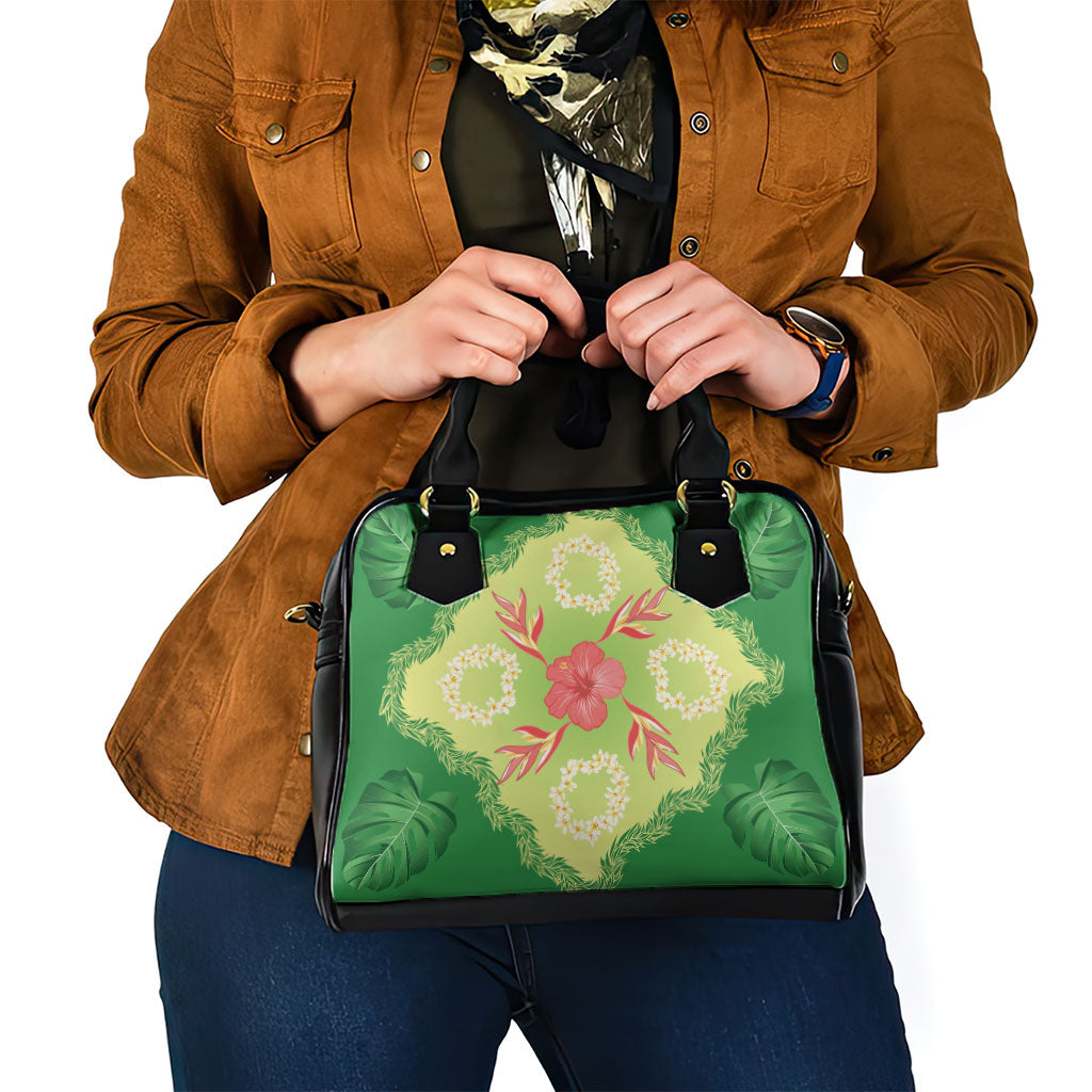 Hawaii Quilt Inspired Collection Aloha Flowers Shoulder Handbag Plumeria - Ti Leaf Lei LT7 - Polynesian Pride