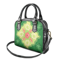 Hawaii Quilt Inspired Collection Aloha Flowers Shoulder Handbag Plumeria - Ti Leaf Lei LT7 - Polynesian Pride