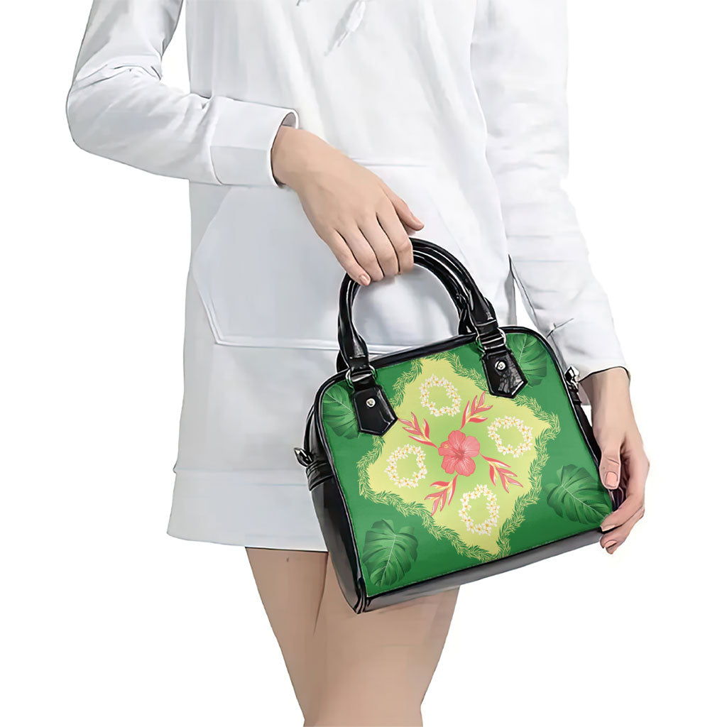 Hawaii Quilt Inspired Collection Aloha Flowers Shoulder Handbag Plumeria - Ti Leaf Lei LT7 - Polynesian Pride