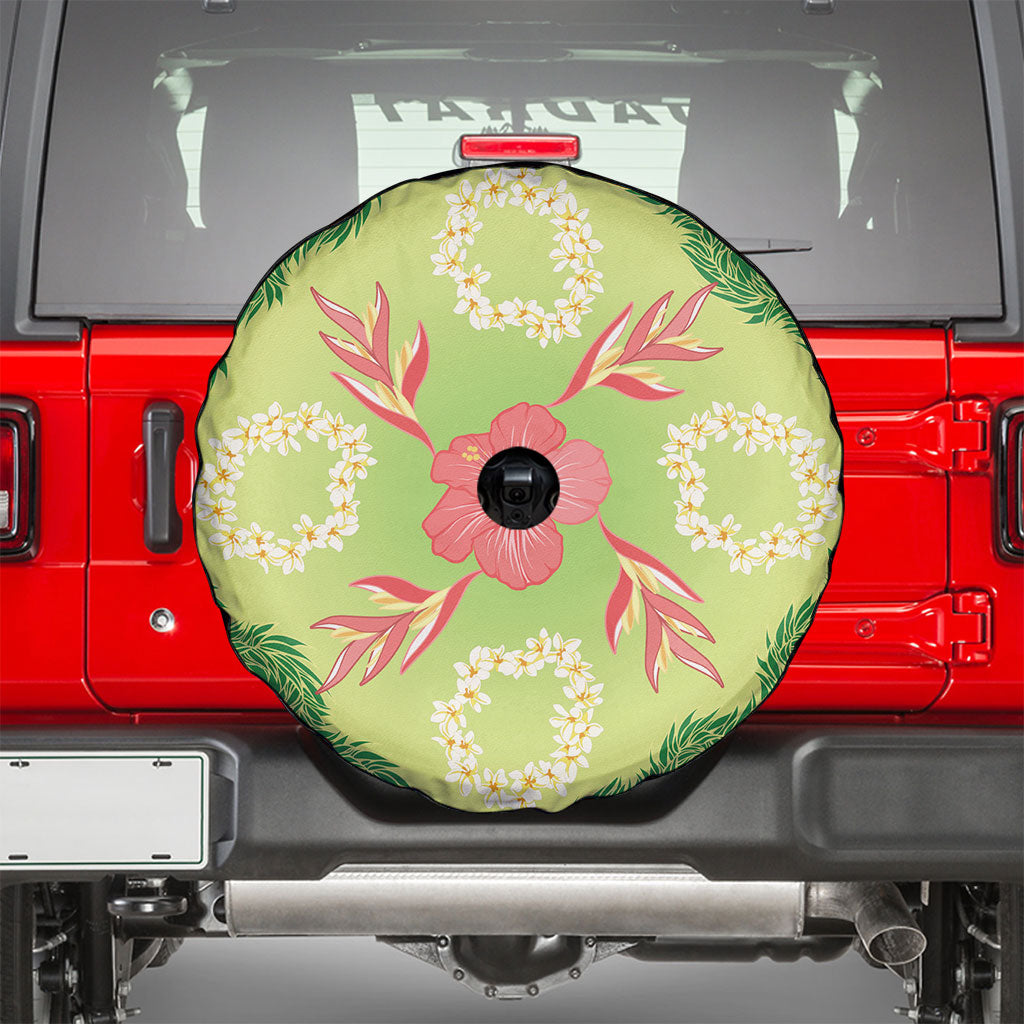 Hawaii Quilt Inspired Collection Aloha Flowers Spare Tire Cover Plumeria - Ti Leaf Lei LT7 - Polynesian Pride