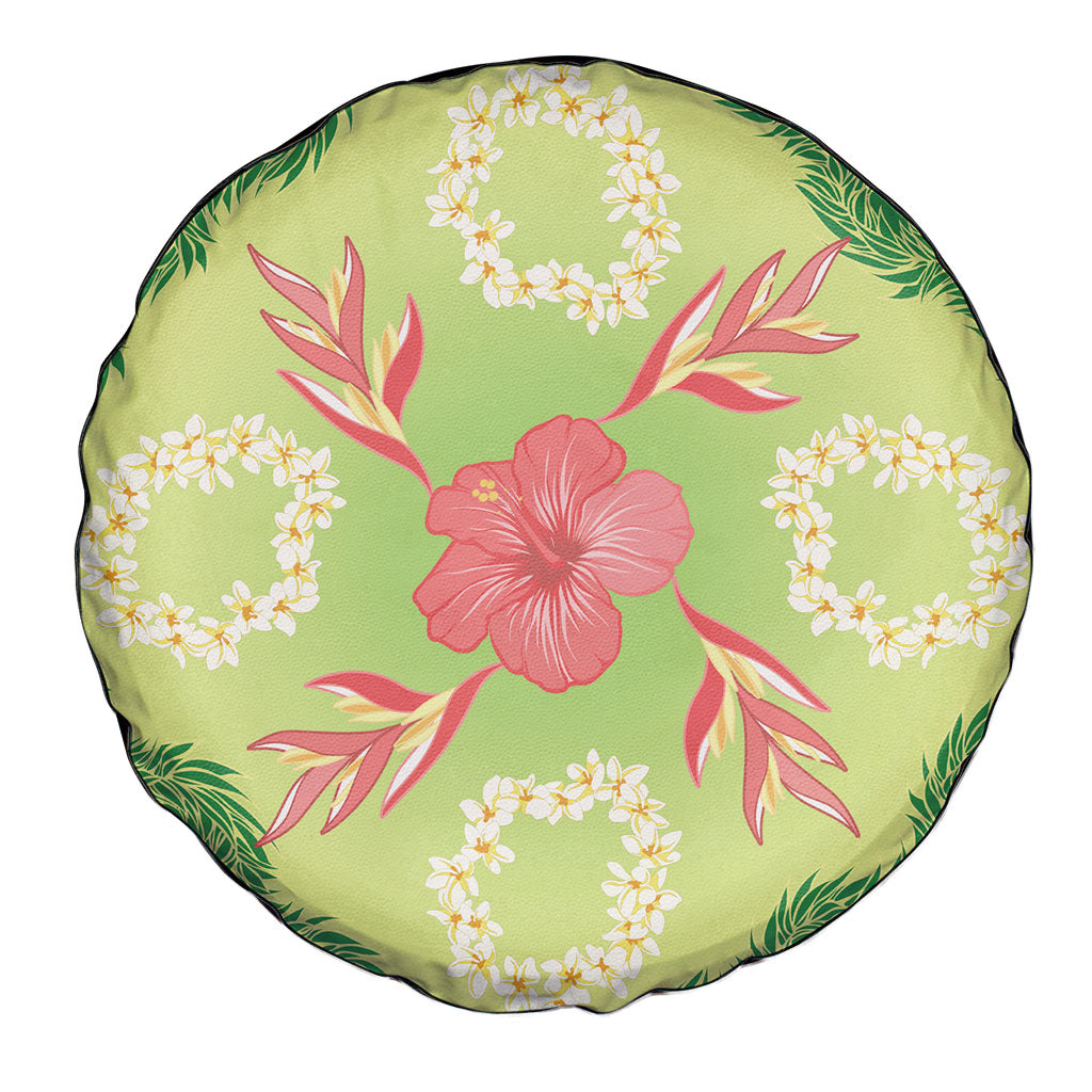 Hawaii Quilt Inspired Collection Aloha Flowers Spare Tire Cover Plumeria - Ti Leaf Lei LT7 - Polynesian Pride