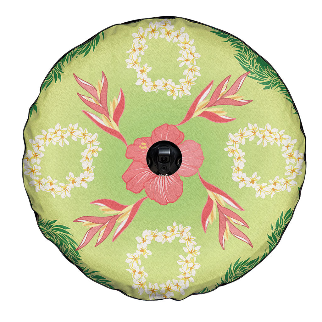 Hawaii Quilt Inspired Collection Aloha Flowers Spare Tire Cover Plumeria - Ti Leaf Lei LT7 - Polynesian Pride