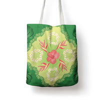 Hawaii Quilt Inspired Collection Aloha Flowers Tote Bag Plumeria - Ti Leaf Lei LT7 - Polynesian Pride