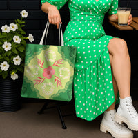 Hawaii Quilt Inspired Collection Aloha Flowers Tote Bag Plumeria - Ti Leaf Lei LT7 - Polynesian Pride