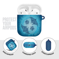 Hawaii Quilt Inspired Collection Aloha Sea AirPods Case Manta Ray and Turtles LT7 - Polynesian Pride
