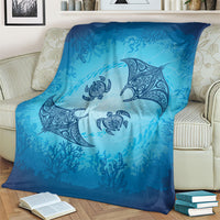 Hawaii Quilt Inspired Collection Aloha Sea Blanket Manta Ray and Turtles LT7 - Polynesian Pride