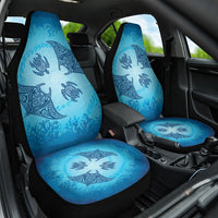 Hawaii Quilt Inspired Collection Aloha Sea Car Seat Cover Manta Ray and Turtles LT7 One Size Cerulean - Polynesian Pride