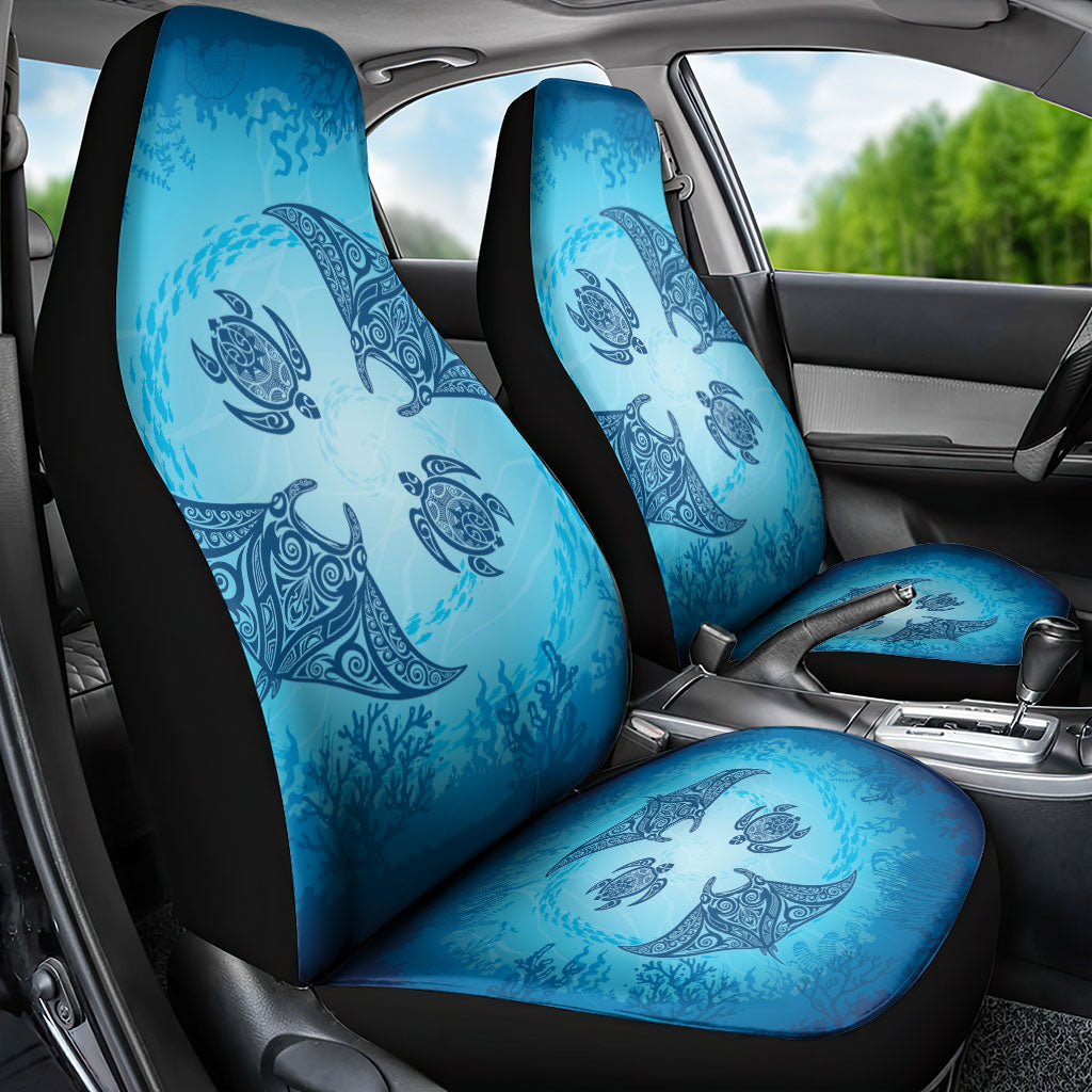 Hawaii Quilt Inspired Collection Aloha Sea Car Seat Cover Manta Ray and Turtles LT7 - Polynesian Pride