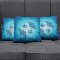 Hawaii Quilt Inspired Collection Aloha Sea Pillow Cover Manta Ray and Turtles LT7 - Polynesian Pride