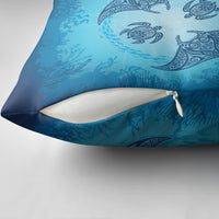 Hawaii Quilt Inspired Collection Aloha Sea Pillow Cover Manta Ray and Turtles LT7 - Polynesian Pride