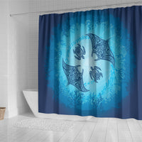 Hawaii Quilt Inspired Collection Aloha Sea Shower Curtain Manta Ray and Turtles LT7 - Polynesian Pride