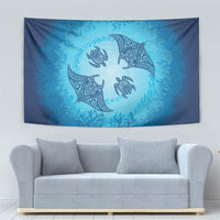 Hawaii Quilt Inspired Collection Aloha Sea Tapestry Manta Ray and Turtles LT7 - Polynesian Pride