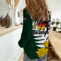 Personalised New Zealand Vs South Africa Rugby Women Casual Shirt Rivals - Tribal Style LT7 - Polynesian Pride