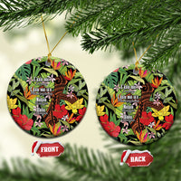 Mahalo Hawaii Ho'oponopono Pule Ceramic Ornament Polynesian Pattern Cross LT7 Circle Black - Polynesian Pride