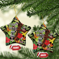 Mahalo Hawaii Ho'oponopono Pule Ceramic Ornament Polynesian Pattern Cross LT7 Star Black - Polynesian Pride