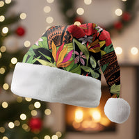 Mahalo Hawaii Ho'oponopono Pule Christmas Santa Hat Polynesian Pattern Cross LT7 Without Fur Black - Polynesian Pride