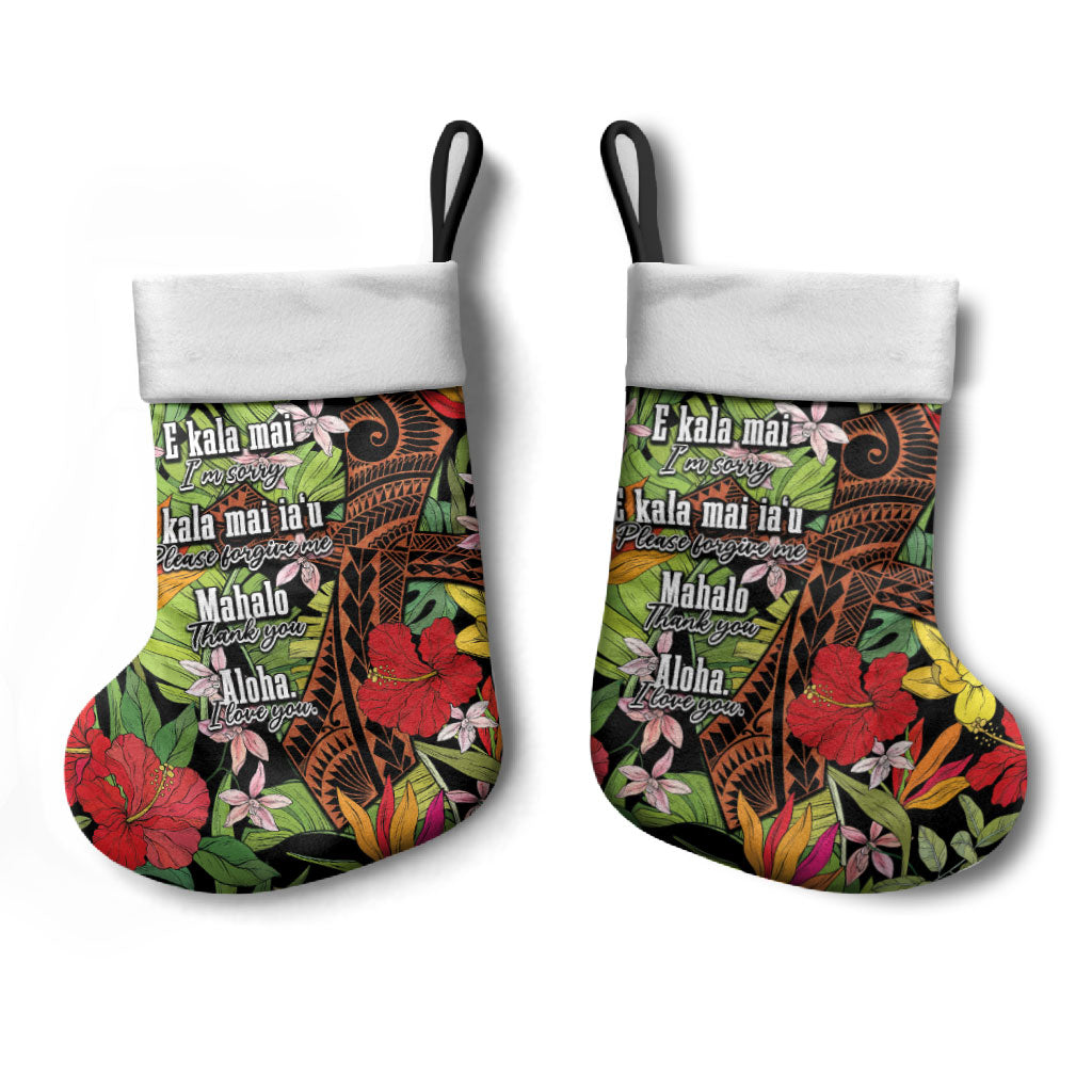 Mahalo Hawaii Ho'oponopono Pule Christmas Stocking Polynesian Pattern Cross LT7 - Polynesian Pride