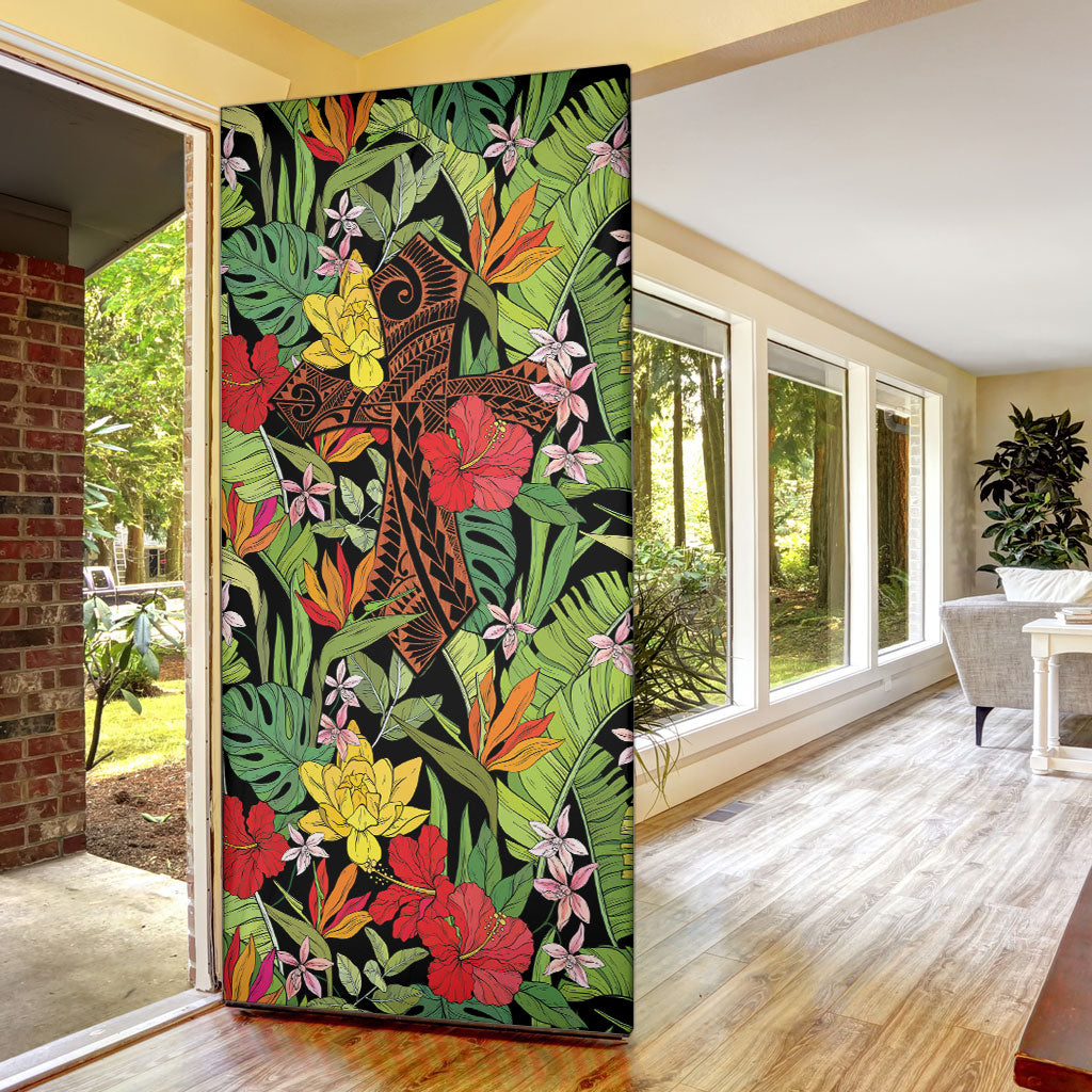 Mahalo Hawaii Ho'oponopono Pule Door Cover Polynesian Pattern Cross LT7 - Polynesian Pride