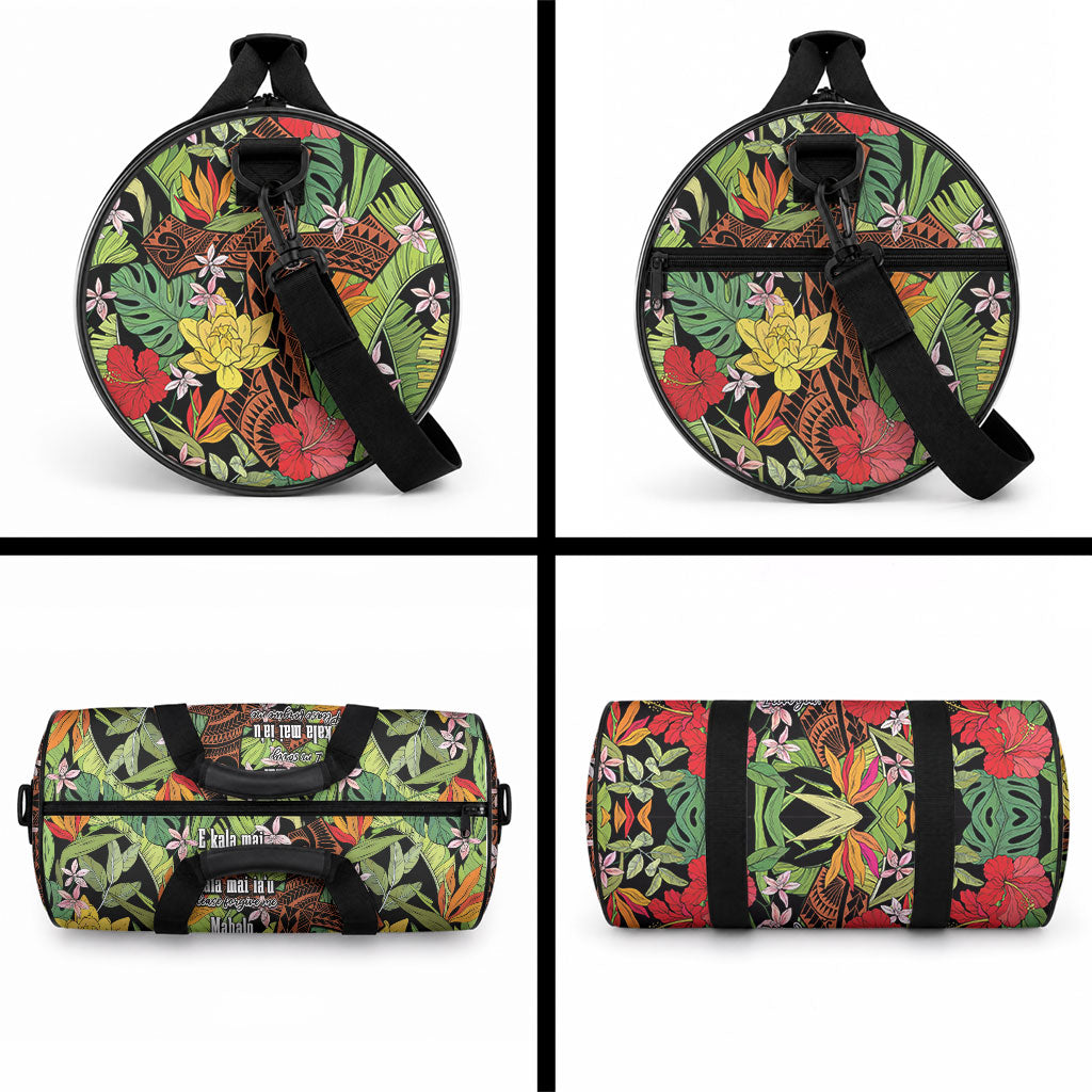 Mahalo Hawaii Ho'oponopono Pule Duffle Bag Polynesian Pattern Cross