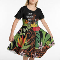 Mahalo Hawaii Ho'oponopono Pule Kid Short Sleeve Dress Polynesian Pattern Cross LT7 - Polynesian Pride