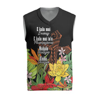 Mahalo Hawaii Ho'oponopono Pule Christmas Knitted V-Neck Vest Polynesian Pattern Cross LT7 Black - Polynesian Pride