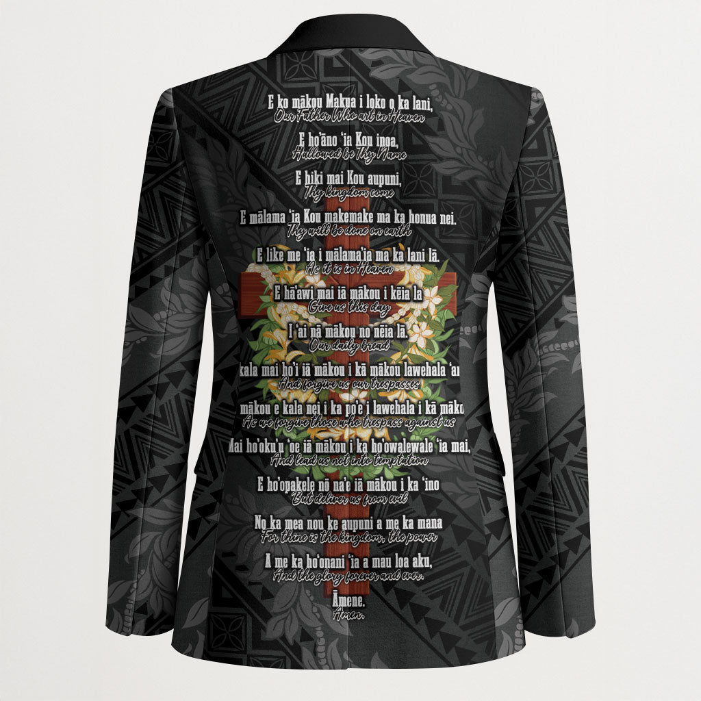 Hawaii Ka Pule a ka Haku Memorial Blazer Flower Lei Cross - Black LT7 - Polynesian Pride