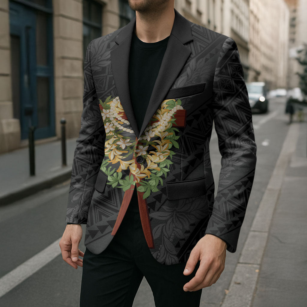 Hawaii Ka Pule a ka Haku Memorial Blazer Flower Lei Cross - Black LT7 - Polynesian Pride
