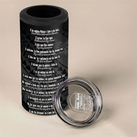 Hawaii Ka Pule a ka Haku Memorial 4 in 1 Can Cooler Tumbler Flower Lei Cross - Black LT7 - Polynesian Pride