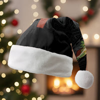 Hawaii Ka Pule a ka Haku Memorial Christmas Santa Hat Flower Lei Cross - Black LT7 Without Fur Black - Polynesian Pride