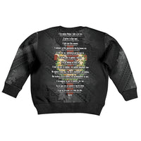 Hawaii Ka Pule a ka Haku Memorial Kid Ugly Christmas Sweater Flower Lei Cross - Black LT7 - Polynesian Pride