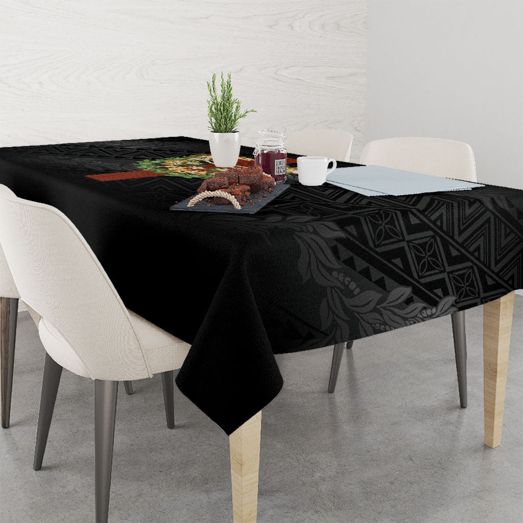Hawaii Ka Pule a ka Haku Memorial Tablecloth Flower Lei Cross - Black LT7 - Polynesian Pride