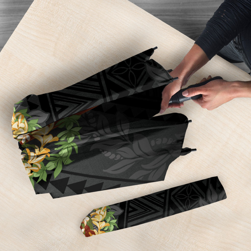 Hawaii Ka Pule a ka Haku Memorial Umbrella Flower Lei Cross - Black LT7 - Polynesian Pride