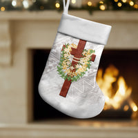 Hawaii Ka Pule a ka Haku Memorial Christmas Stocking Flower Lei Cross - Ivory White LT7 Set of 2 Ivory - Polynesian Pride