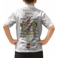 Hawaii Ka Pule a ka Haku Memorial Kid Hawaiian Shirt Flower Lei Cross - Ivory White LT7 - Polynesian Pride
