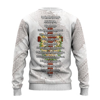 Hawaii Ka Pule a ka Haku Memorial Ugly Christmas Sweater Flower Lei Cross - Ivory White LT7 - Polynesian Pride